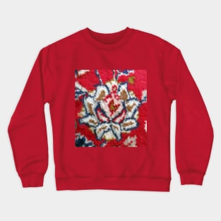 red flower, flower design, floral designs, minimal art, abstract art, floral pattern, antique rug photo , For custom orders please DM me. Crewneck Sweatshirt